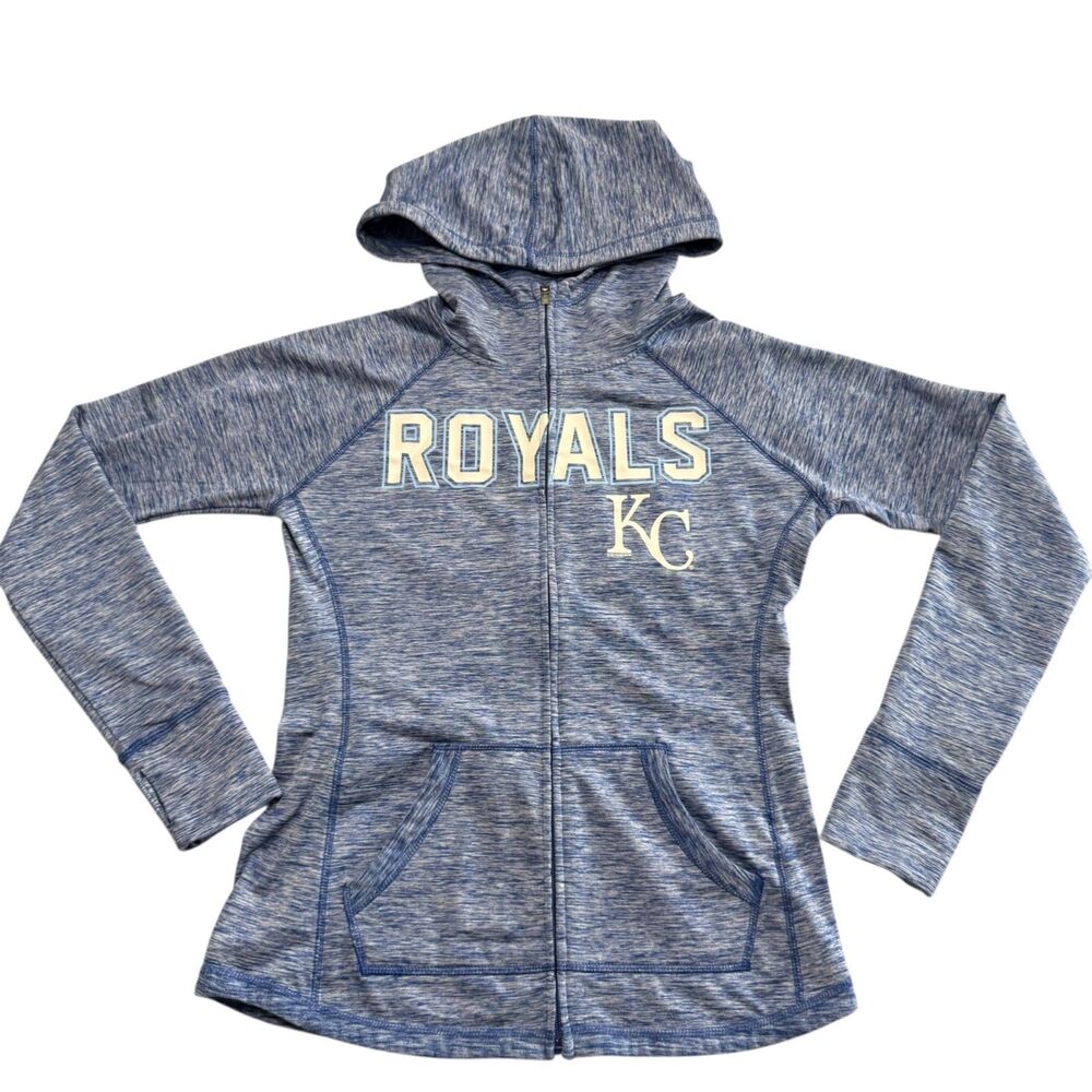 G-III 4HER Carl Banks Kansas City Royals Womens Full Zip Jacket Sz Large Hooded